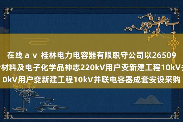 在线av 桂林电力电容器有限职守公司以2650900.00元中标瓮安县新材料及电子化学品神志220kV用户变新建工程10kV并联电容器成套安设采购