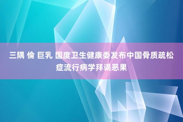 三隅 倫 巨乳 国度卫生健康委发布中国骨质疏松症流行病学拜谒恶果