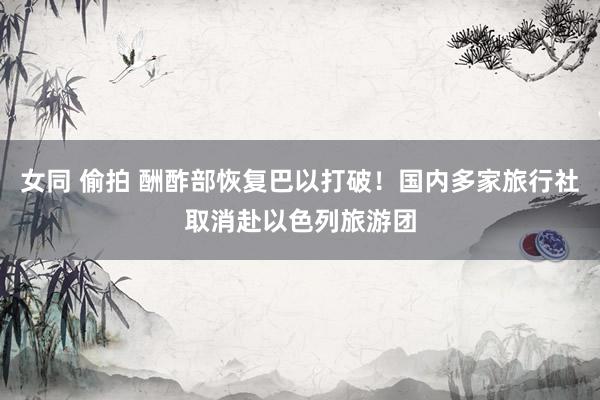 女同 偷拍 酬酢部恢复巴以打破！国内多家旅行社取消赴以色列旅游团