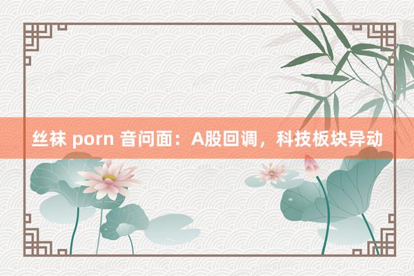 丝袜 porn 音问面：A股回调，科技板块异动