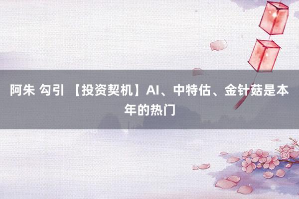 阿朱 勾引 【投资契机】AI、中特估、金针菇是本年的热门