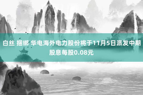白丝 捆绑 华电海外电力股份将于11月5日派发中期股息每股0.08元