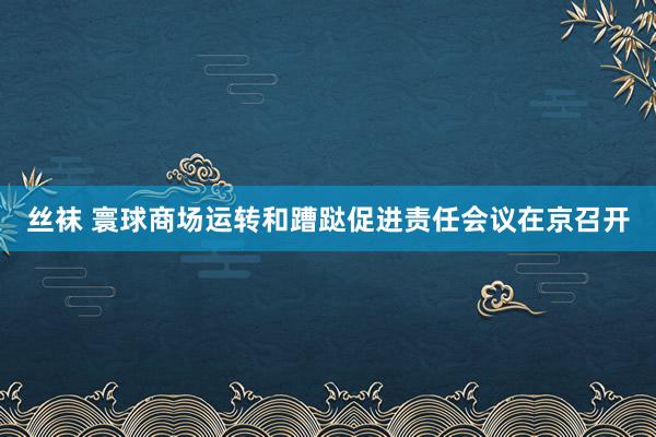 丝袜 寰球商场运转和蹧跶促进责任会议在京召开